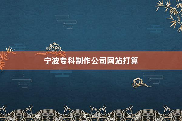 宁波专科制作公司网站打算